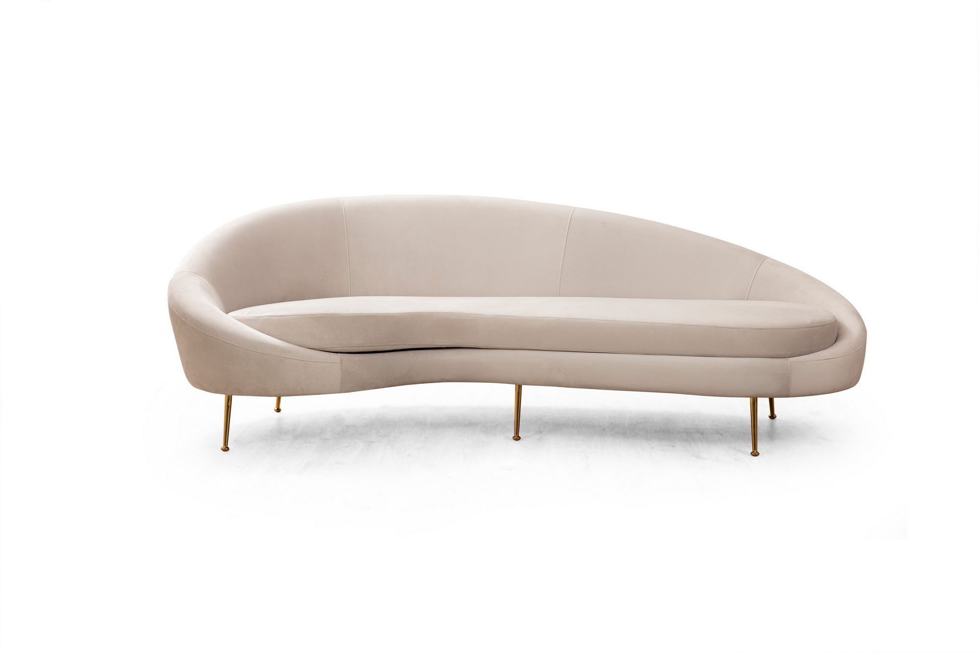 Eses 3 Pers Sofa Venstre Beige Polyester Stof Og Guld Metal Fra Nordvärk - 8683342766517