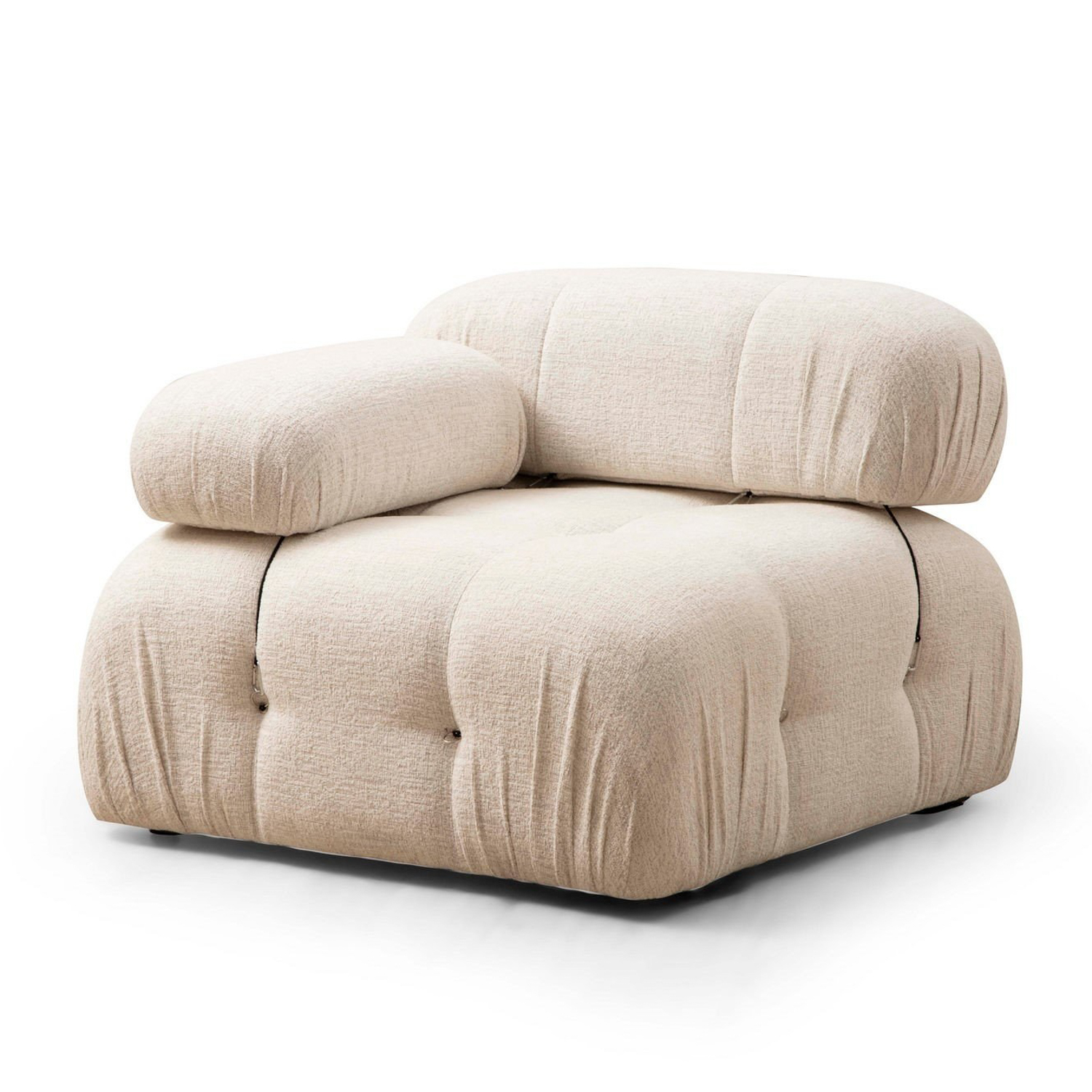 Bubble L1 1 Pers Sofa Creme Bouclette Polyester Og Mat Sort Plast Fra Nordvärk - 8683743317950