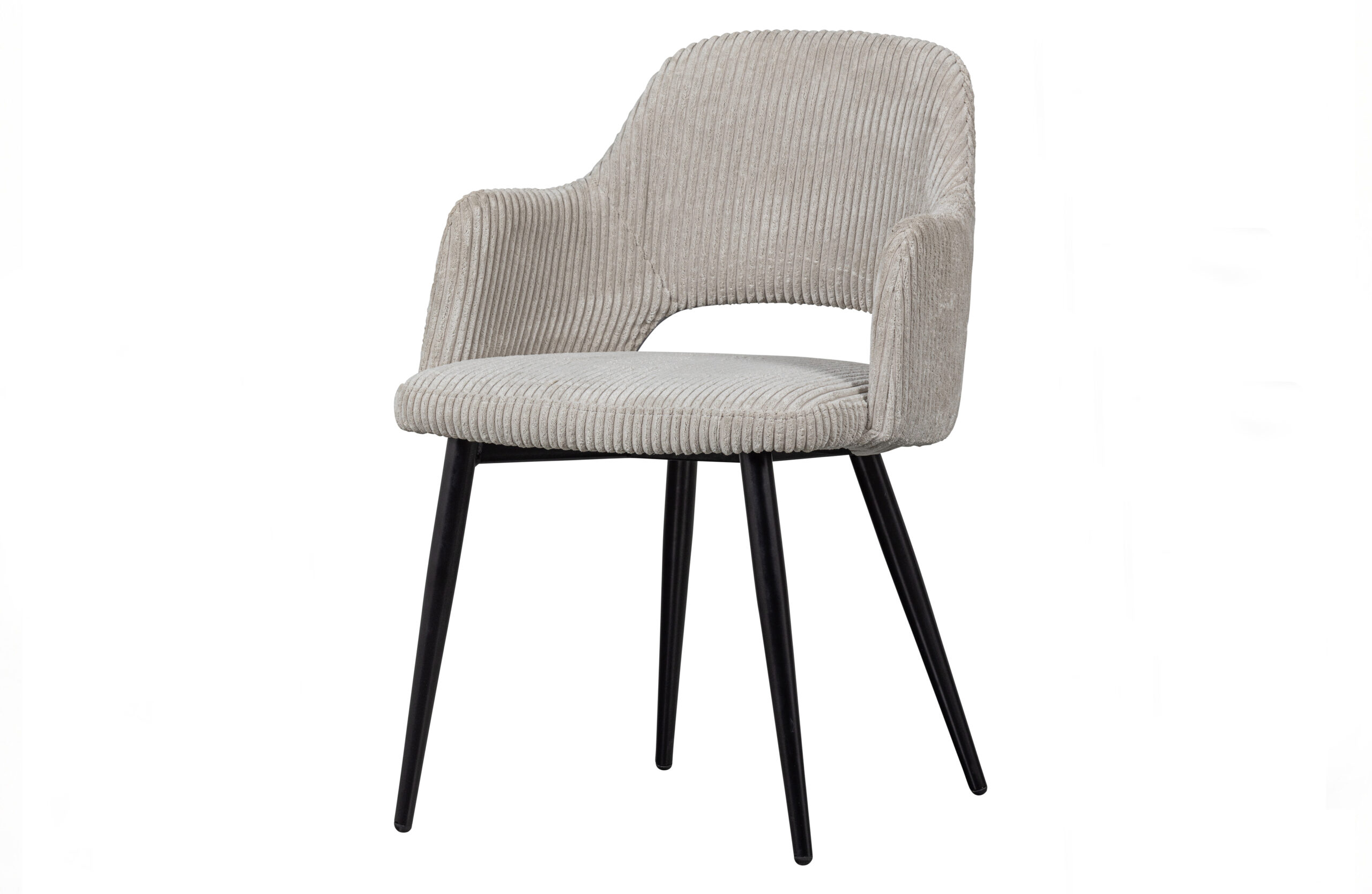 Ferdy Spisebordsstol M Armlæn Perlegrå Bred Fløjl Polyester Fra Woood - 8714713173396