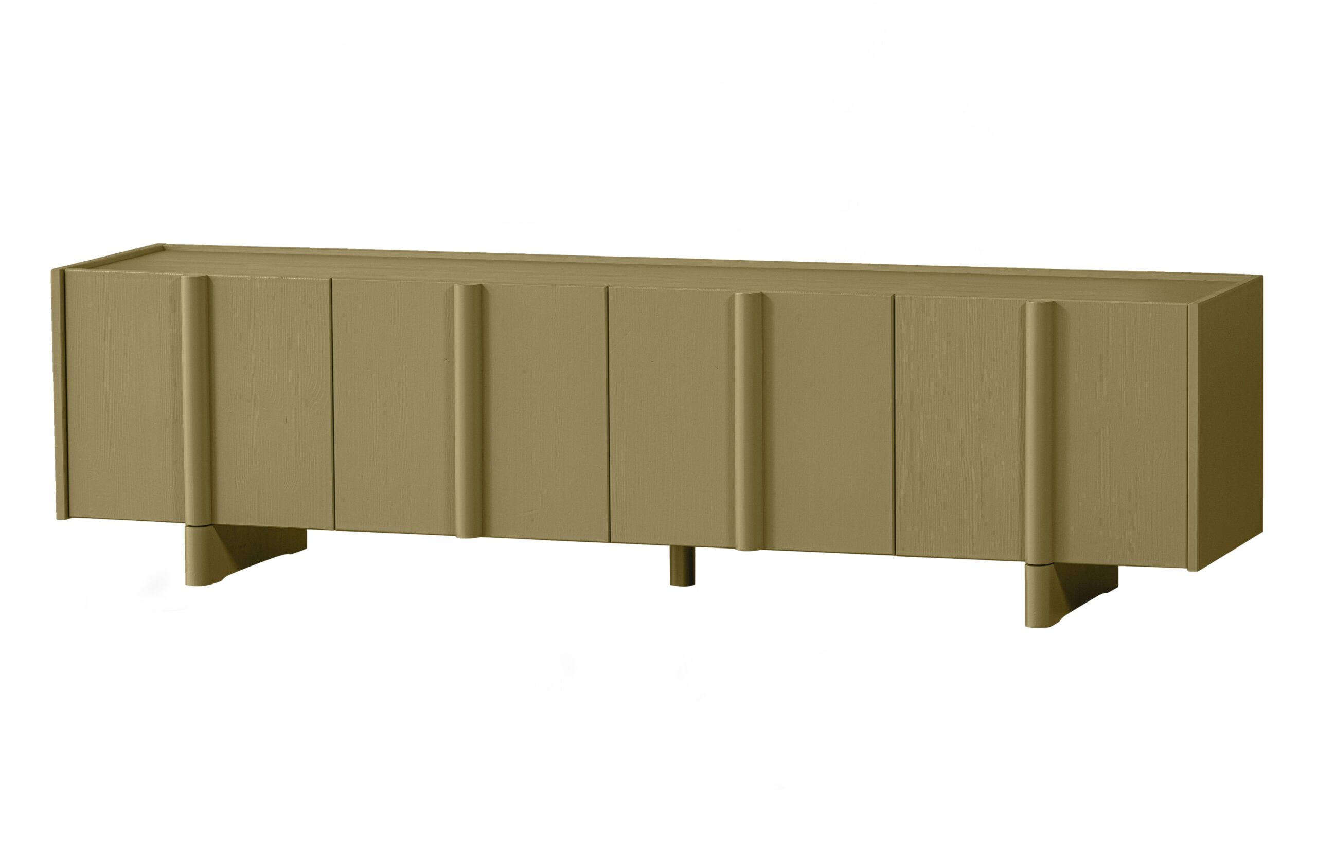 Woood Exclusive Basu Tv Bord M 3 Låger Og 2 Hylder Mos Fyrretræ 200x46 Fra Woood Exclusive - 8714713184927