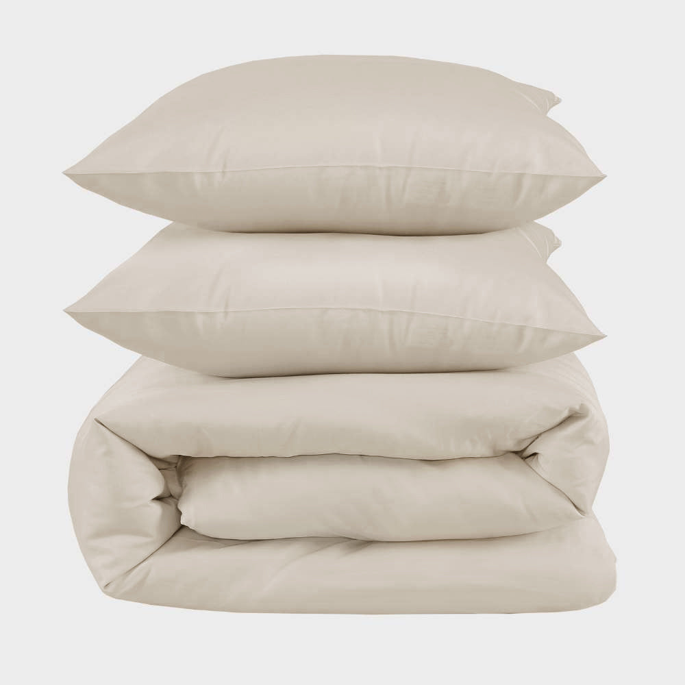 Bambus Sengetøj I Beige 240x220 Fra Bambuni