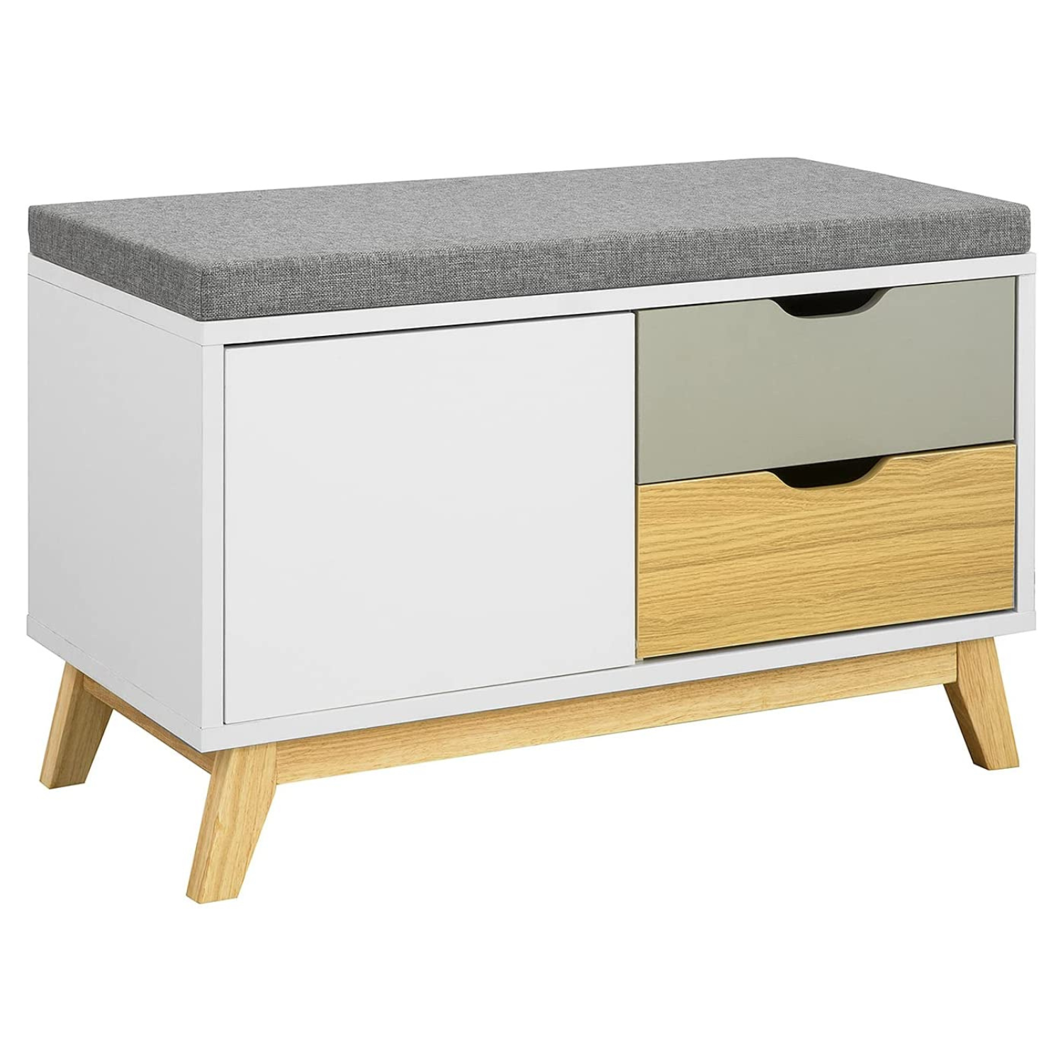 Tre Farvet Skobænk Entrébænk Med 2 Skuffer Og 1 Skab 80 X 38 X 51 Cm Fra Sobuy - 4251388615591