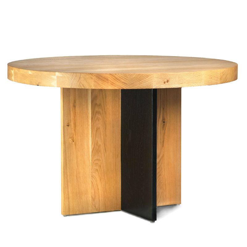 Rosto Rundt Spisebord I Egetræ 3 Størrelser 140 Cm Tillægsplade 70 Cm Fra Andre Mærker