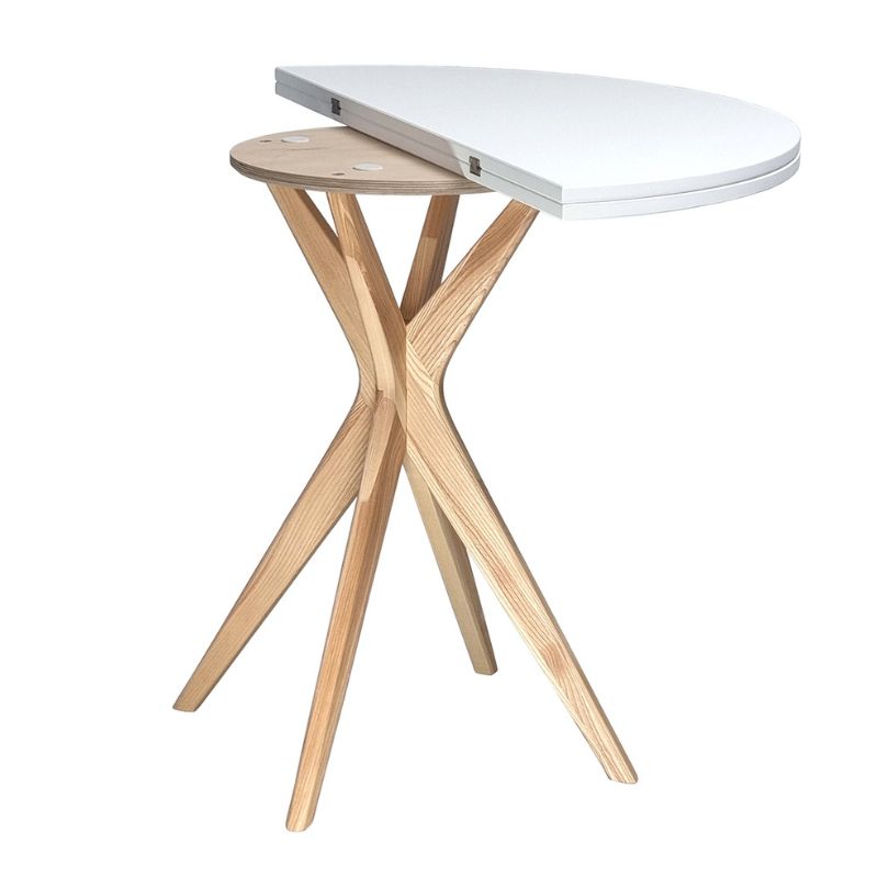 Rundt Foldbart Spisebord I Asketræ Og Mdf ø100x73 75 Cm Flere Varianter Beige Fra Andre Mærker