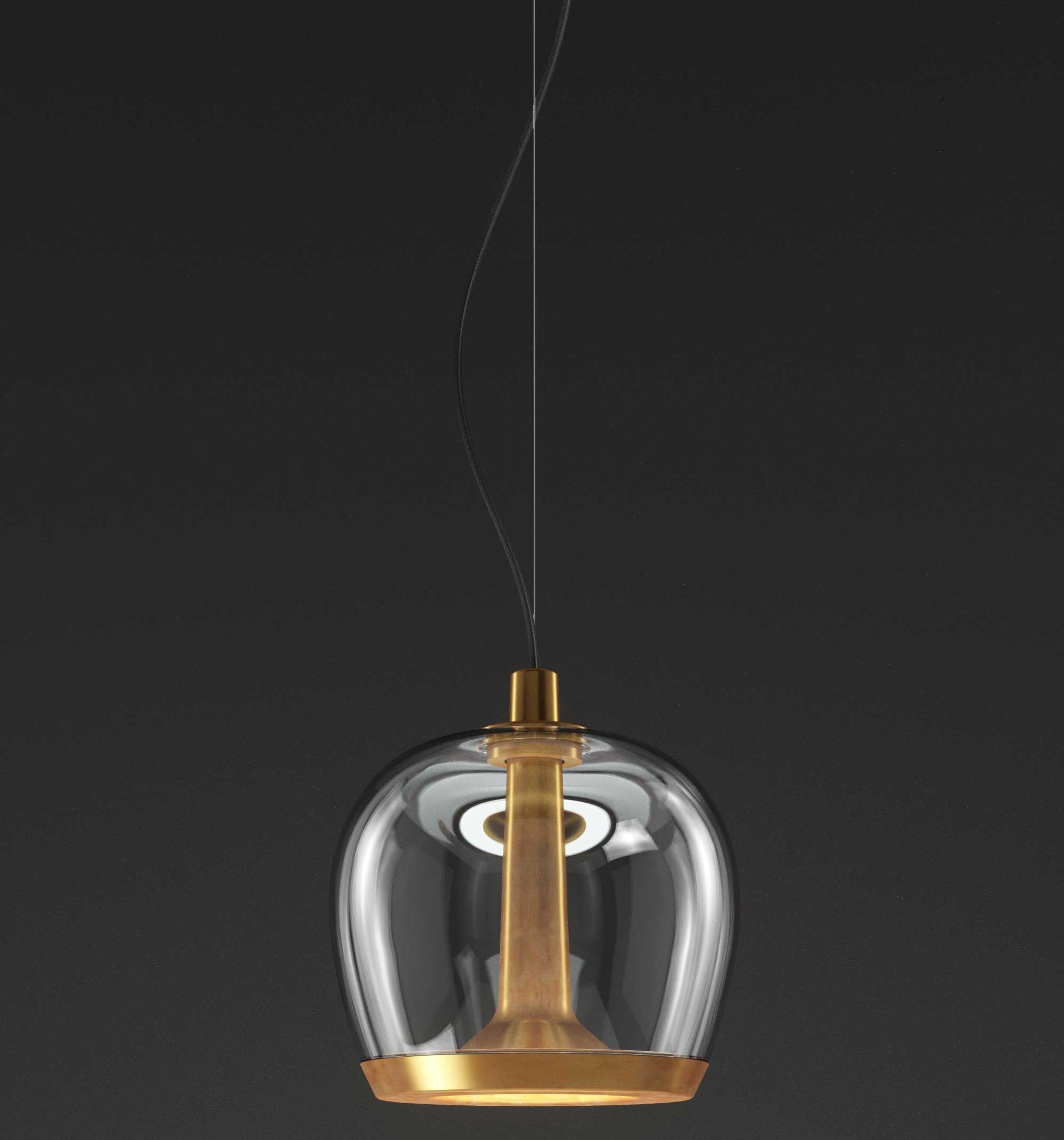 Aurelia Bold Pendel Fra Transparent Vintage Messing Fra Leucos