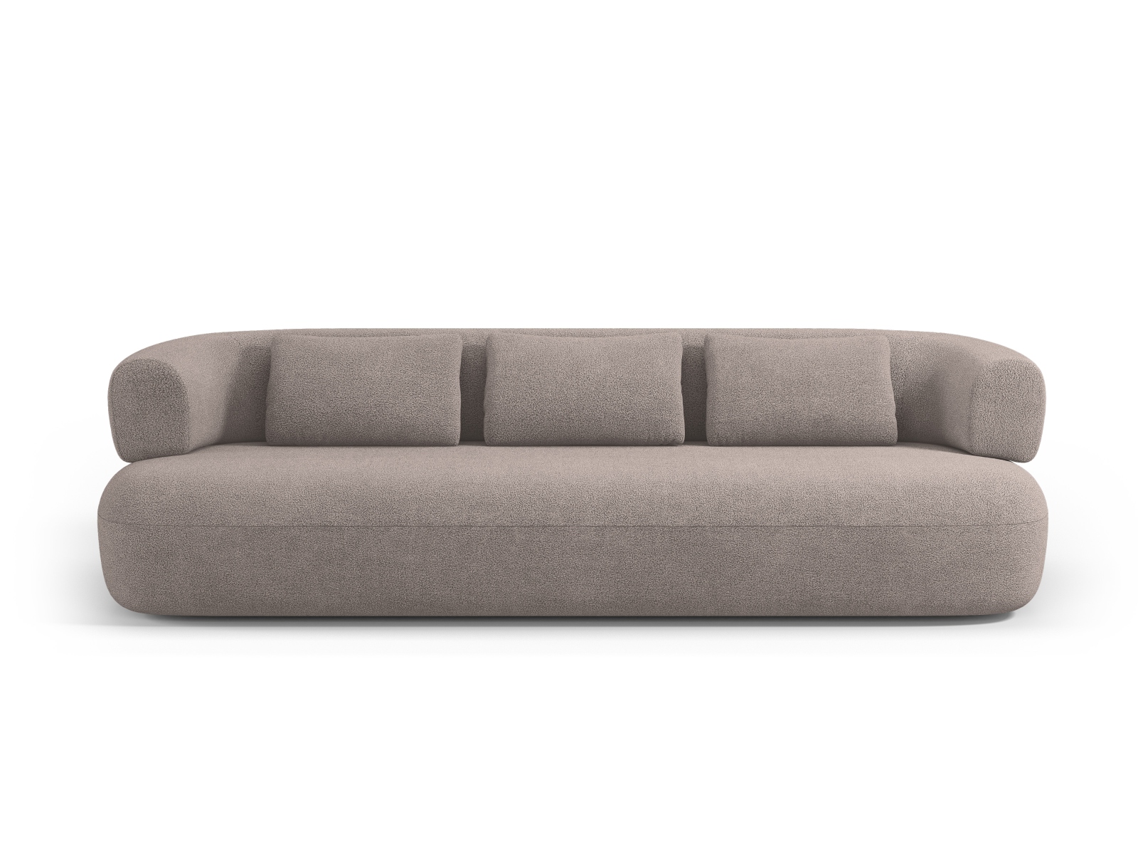 Micadoni Jenny Sofa 4 Sæder Brun Bouclé Og Sort Plast Fra Micadoni - 5905389725993