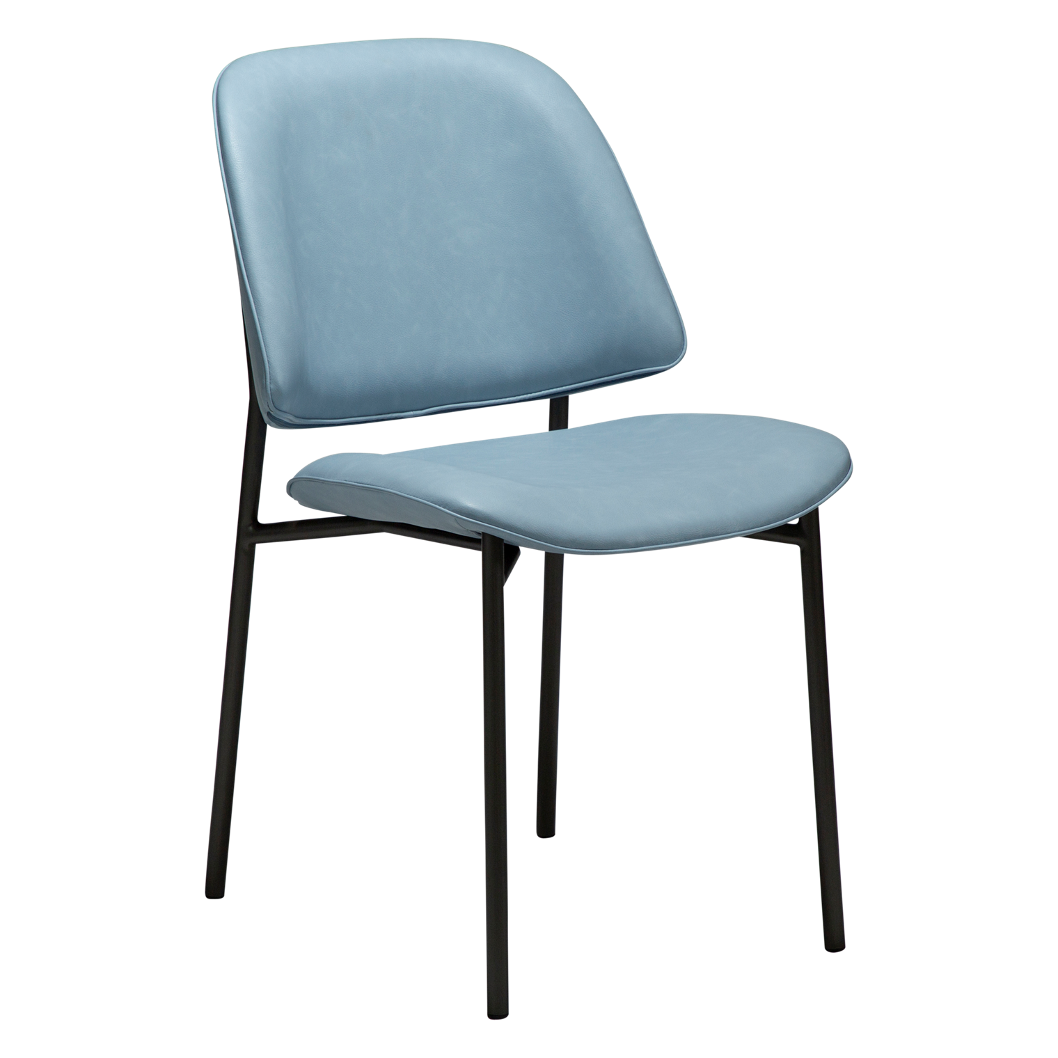 Danform Ohmy Spisebordsstol Blå Tåge Kunstlæder Og Antik Ting Stål Fra Dan Form - 5711072053577