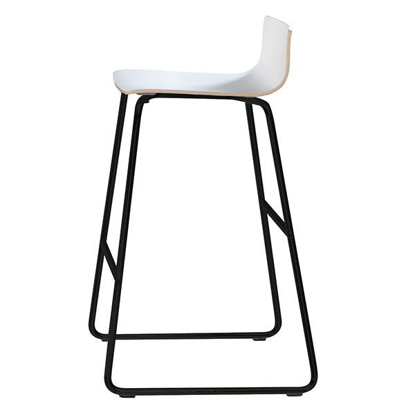 Barstol Cafe Vii Hvid Laminat På Sorte Stolben Fra Sono - 7042423315692
