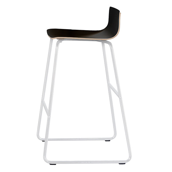 Barstol Cafe Vii Sort Laminat På Hvide Stolben Fra Sono - 7042423315739