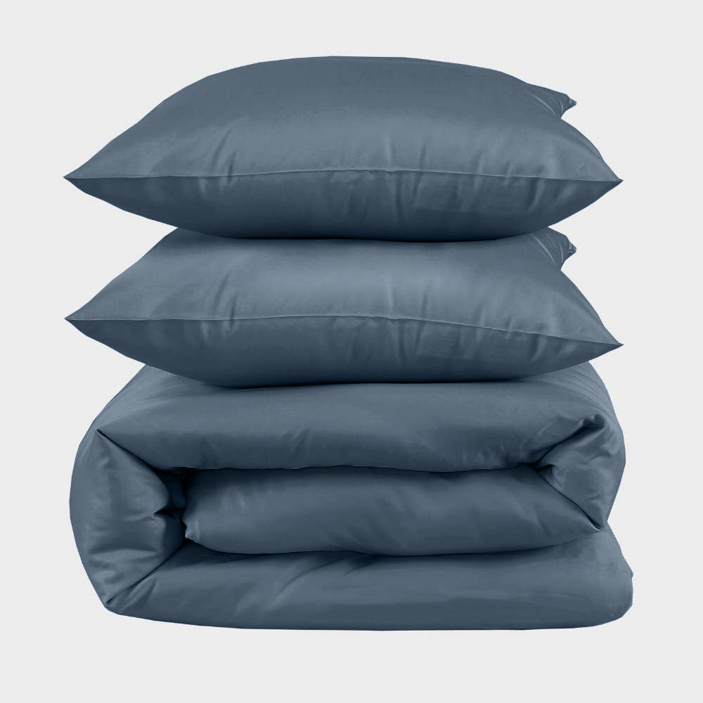 Bambus Sengetøj I Grålig Blå 240x220 Fra Bambuni