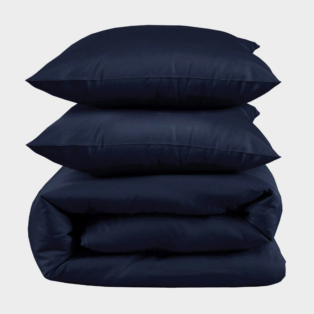 Bambus Kingsize Sengetøj I Navy Blå 240x220 Fra Bambuni