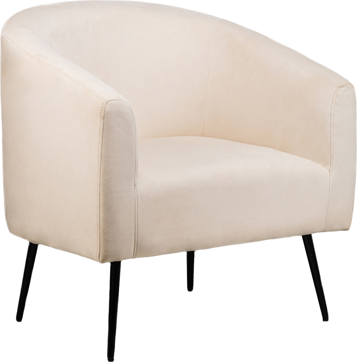 Loungestol Lænestol Kiruna Fra I Beige Oeko Tex Fløjl Med Sorte Metalben Skandinavisk Design Fra Nordlys Furniture - 3760351892064