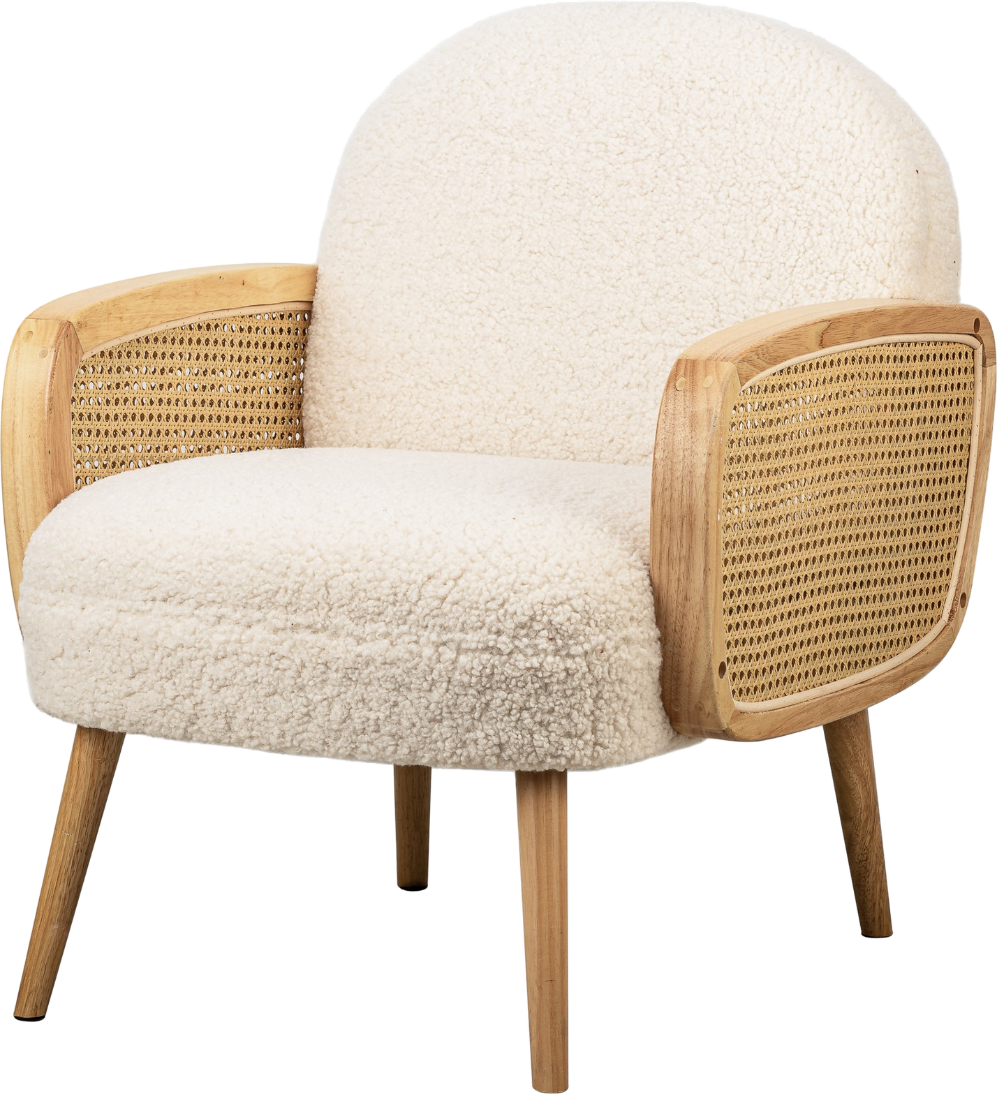 Loungestol Lænestol Calvi Hvidt Oeko Tex Stof Med Fsc Træben Fra Nordlys Furniture - 3760351894921