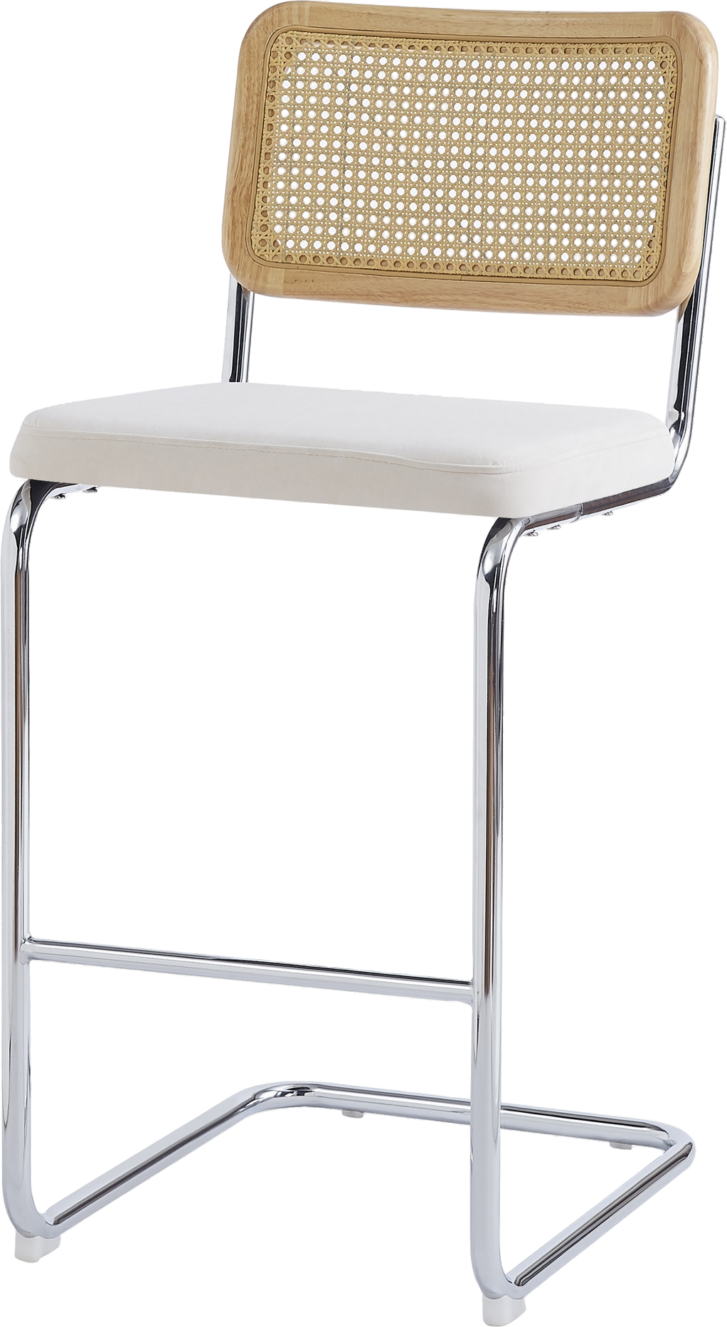 Barstol Tabsofia Rattanstol Med Beige Polstring Og Sorte Metalben H100 X B49 X D58 Cm Fra Nordlys Furniture - 3760351892736