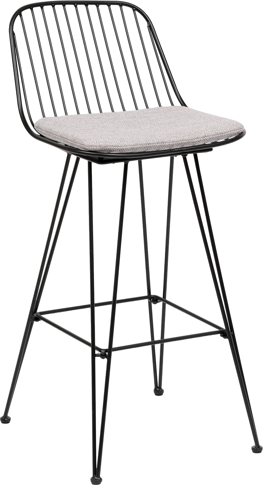 Barstol Tabchester Industrielt Metalstel Med Sort Epoxyfinish Gråt Fsc Tekstilsæde 75 Cm Siddehøjde Fra Nordlys Furniture - 3760351893580