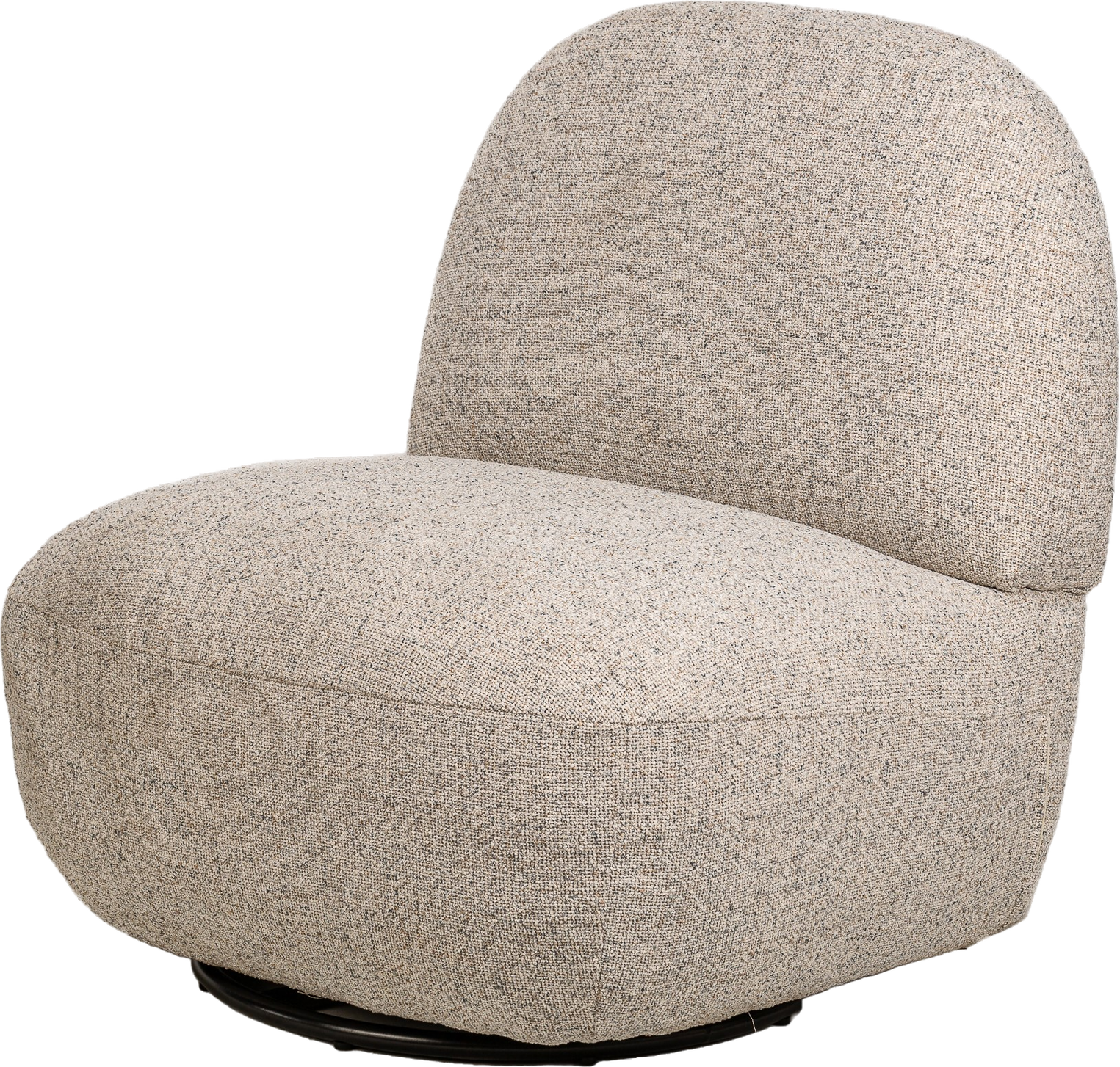 Loungestol Lænestol Kampala Grå Stof Drejeligt Sortlakeret Stel Oeko Tex ® Certificeret Fra Nordlys Furniture - 3760351893276