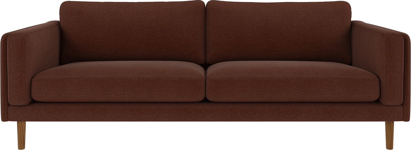 3 Personers Sofa Braden Rita Rød Polyester Med Lakerede Eg Ben Fsc Mix 216x87x78 Cm Fra Rowico - 7340126587775