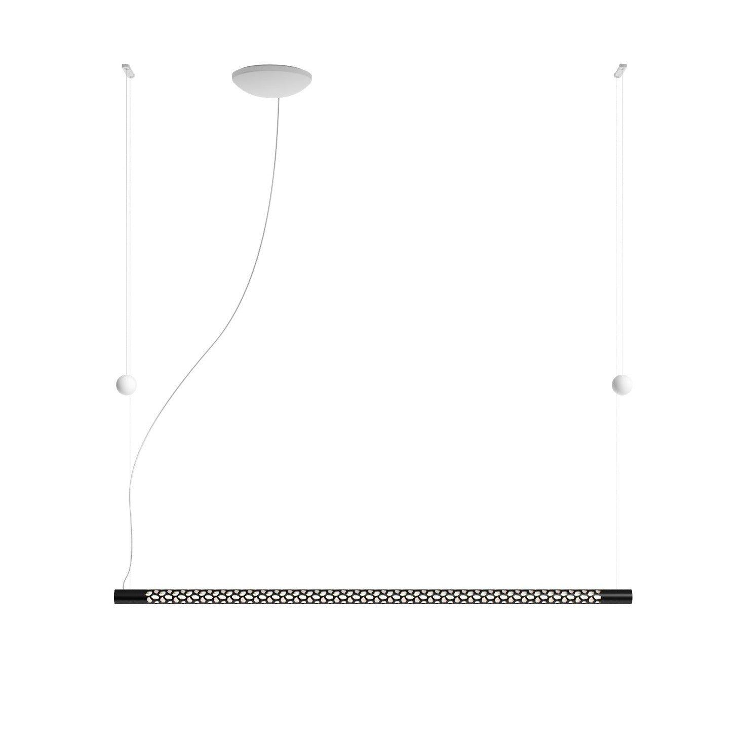 Squiggle H8 & H9 Lineær Pendel Fra Squiggle H8 Mat Sort Uden Dæmper Fra Rotaliana