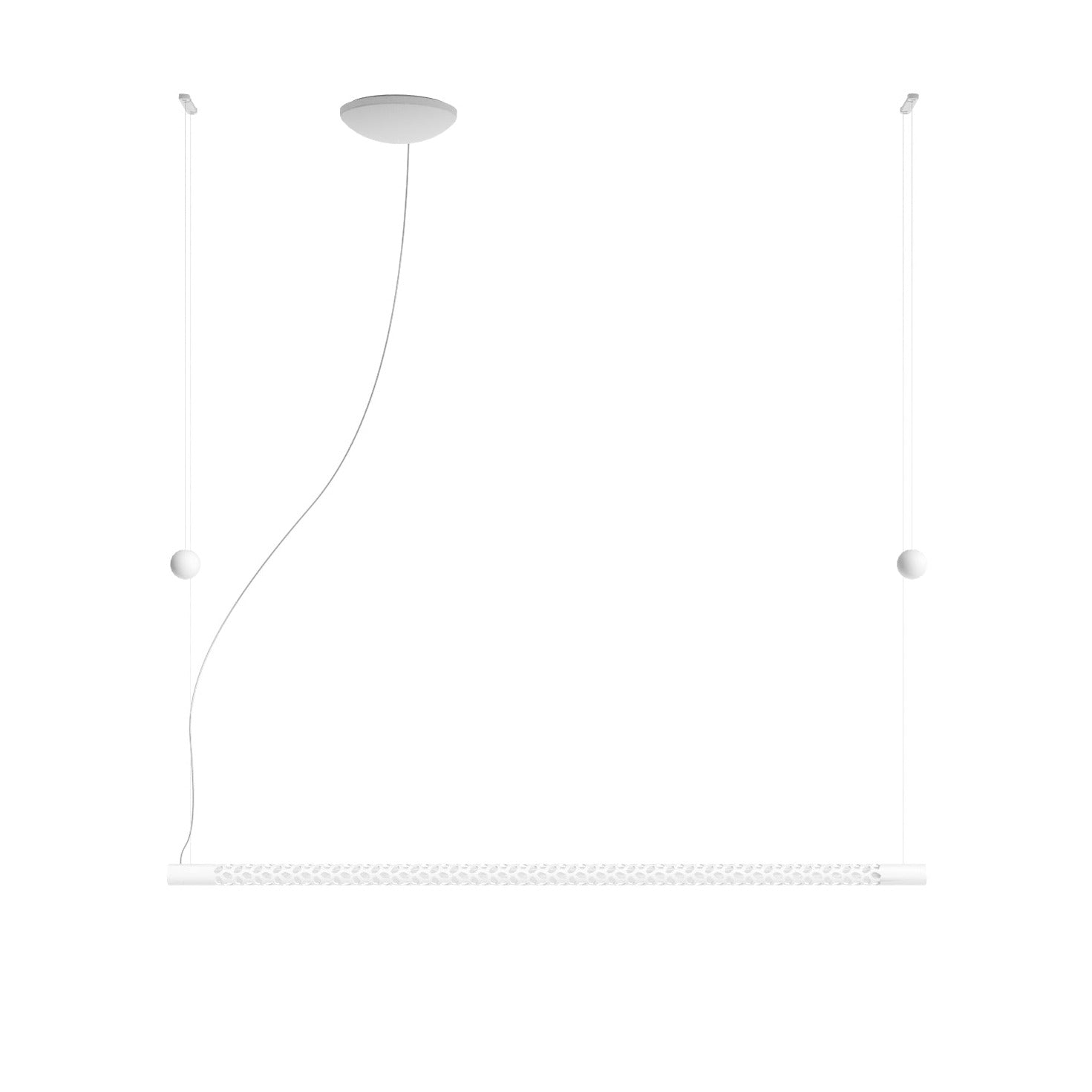 Squiggle H8 & H9 Lineær Pendel Fra Squiggle H9 Satin Hvid 1 10v Dæmper Fra Rotaliana