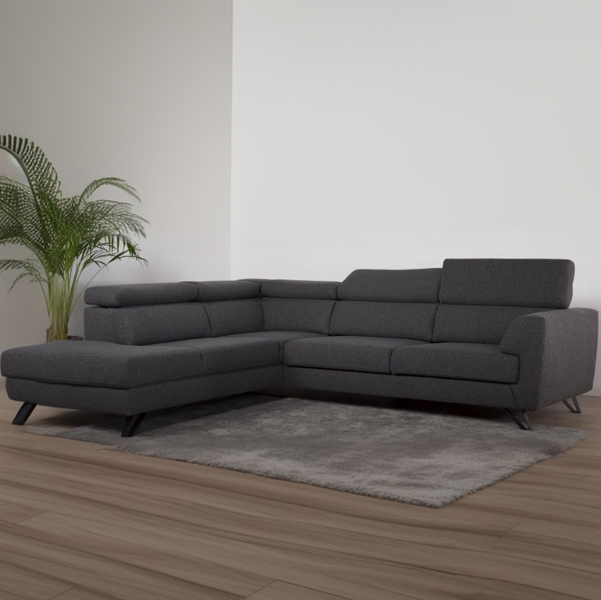 Billund Open End Sofa Venstrevendt M Grå Stof Fra Billund Sofa