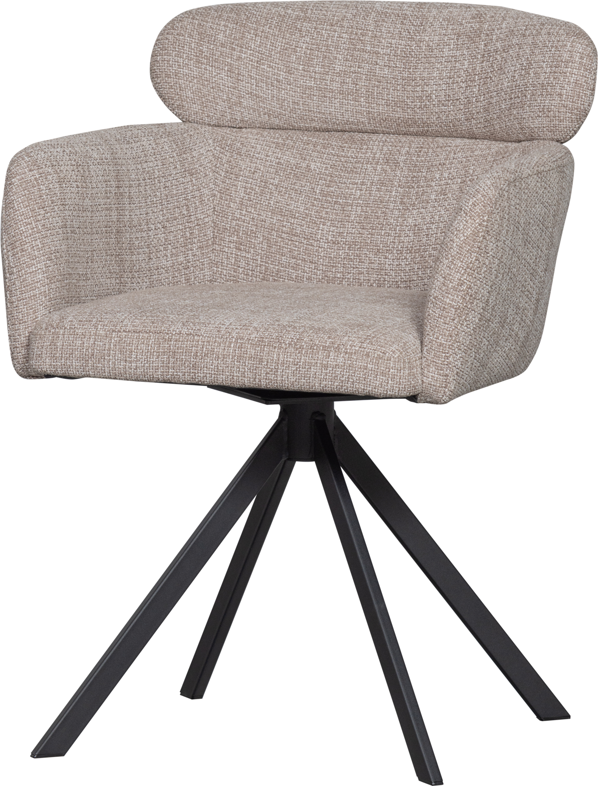 Spisebordsstol Collection Fenne Natur Med Drejelig Sort Metalbase 100% Polyester Fra Woood - 8714713201006