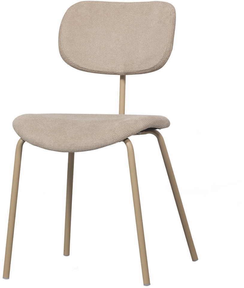 Spisebordsstol Link Sandfarvet Med Slanke Metalben Og Ella Stof H78ã?b45ã?l54 Cm Fra Woood Exclusive - 8714713176557