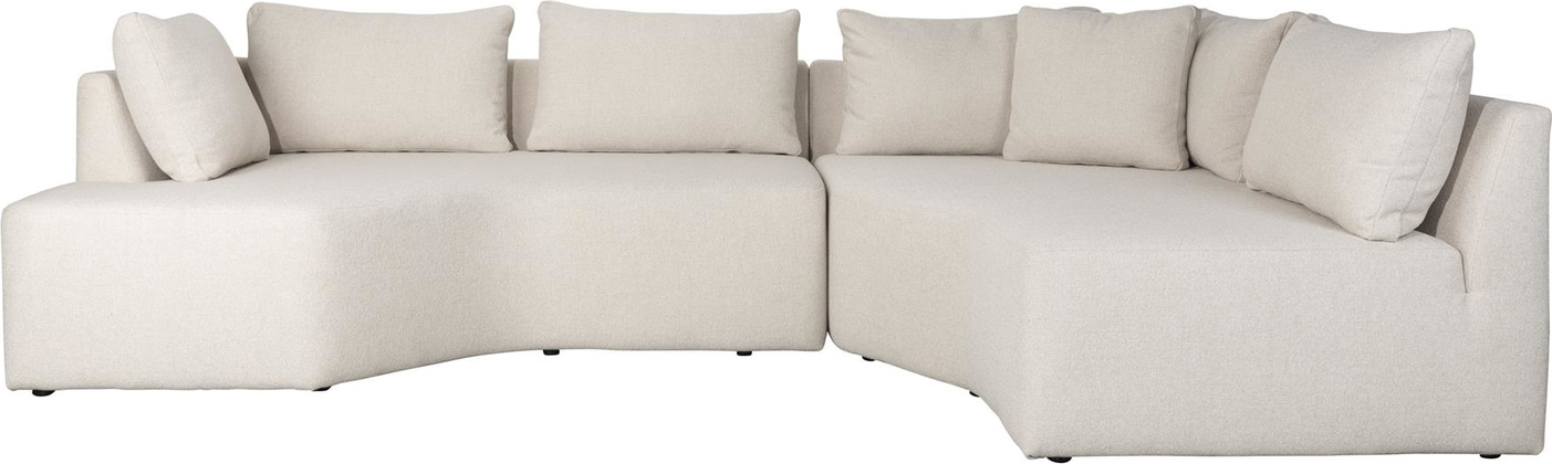U Sofa Prosper Højrevendt Lysgrå Polyester 355x124x79 Cm Fra Zuiver - 8718548088887