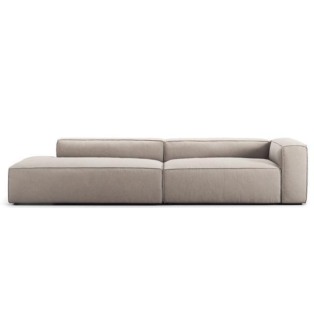 Grand 3 Personers Sofa åben Ende Venstre Sandshell Beige Fra Decotique