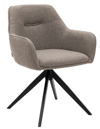 Arne Rotérbar Spisebordsstol I Metal Og Polyester H81 Cm Sort Gråbrun