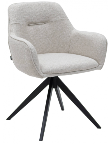 Arne Rotérbar Spisebordsstol I Metal Og Polyester H81 Cm Sort Gråhvid