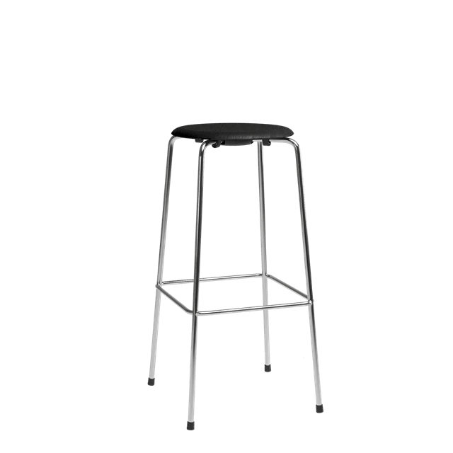 High Dot Barstol H76 4 Leg Krom Sort Asketræ Fra Fritz Hansen - 5702370002190