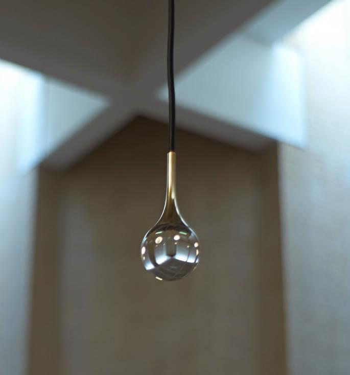 Dugdråben Pendel Guldbelagt Messing Fra Lightman