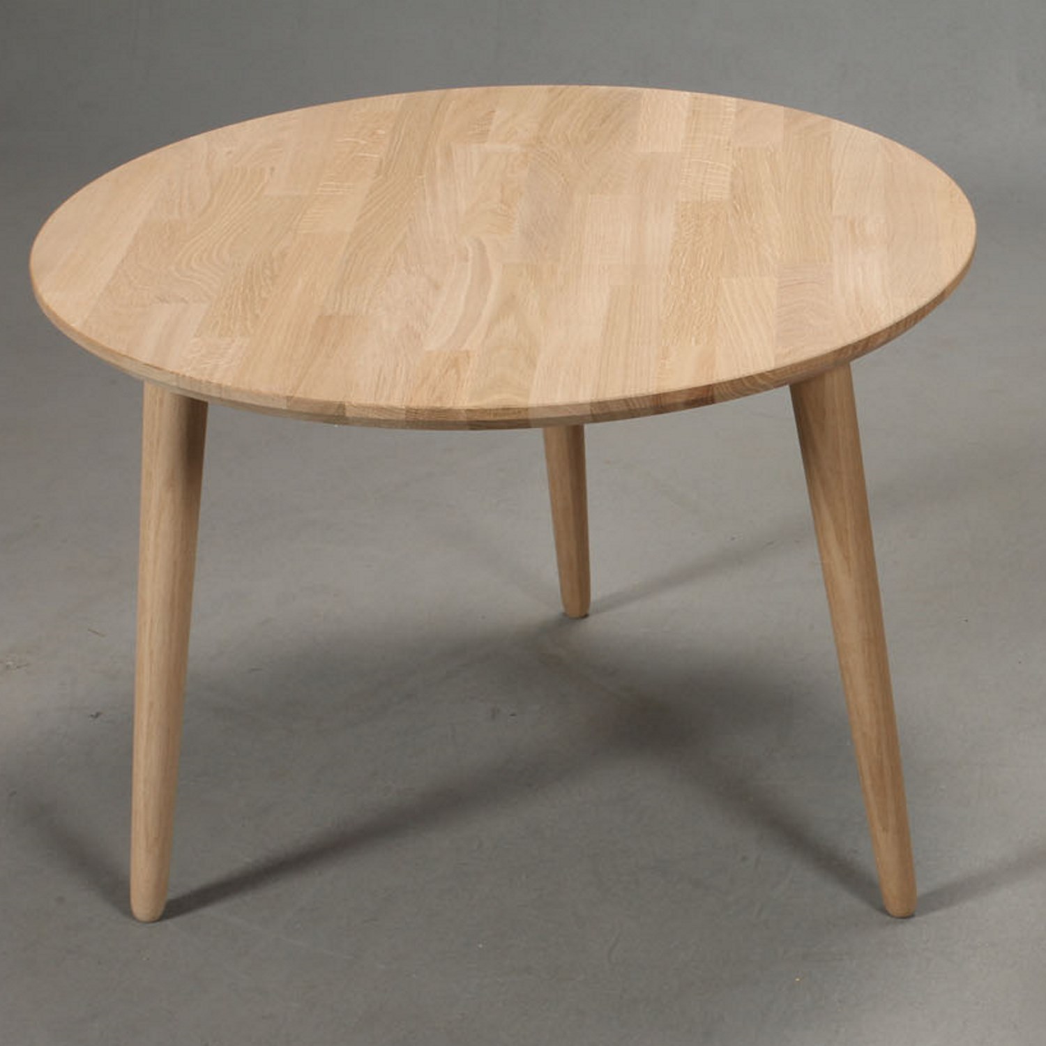 Lumber Sofabord I Massiv Eg ø 80 Cm Højde 40 Cm Hvid Olieret