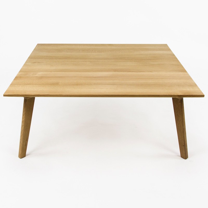 Firkantet Sofabord I Massiv Egetræ 90x90x35 Cm Fra Andre Mærker