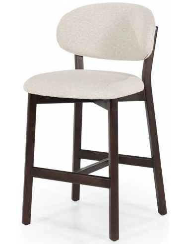 Mikky Barstol I Egetræ Og Polyester H97 5 Cm Mørkebrun Beige Fra Selected By Lepong