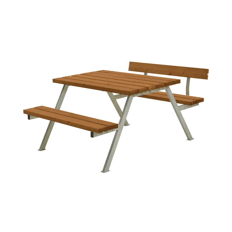 Plus Alpha Bord Bænkesæt M 1 Ryglæn 118 Cm Teak Fra Plus A/s - 5703393732231