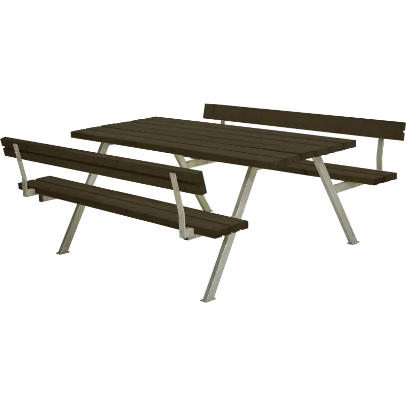 Plus Alpha Bord Bænkesæt M 2 Ryglæn B 177 Cm X H Sort Fra Plus A/s - 5703393732194