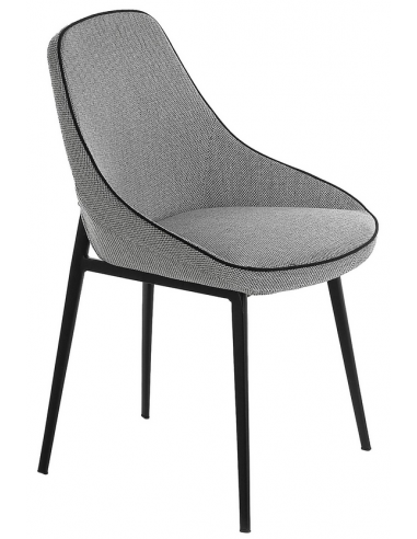 Spisebordsstol I Stål Og Polyester H80 Cm Sort Grå Fra Angel Cerdá