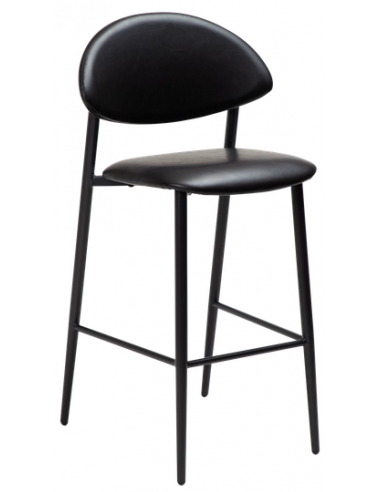 Tush Barstol I Metal Og Pu L&aelig;der H97 Cm Sort Vintage Sort Fra Dan Form